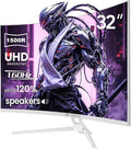 CRUA 32" Curved Gaming Monitor, 144Hz/160Hz 4K UHD 1500R VA Screen, Supports by CRUA