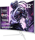 CRUA 32" Curved Gaming Monitor, 144Hz/160Hz 4K UHD 1500R VA Screen, Supports by CRUA