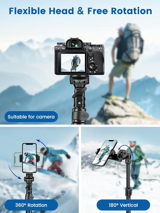 Phone Tripod, Stable & Adjustable Tall, Suit - Image 5