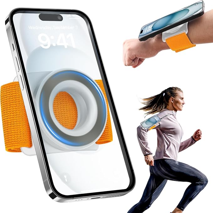 TOPGO Running Phone Holder for iPhone Magnetic Wrist Phone Holder, Magsafe by TOPGO