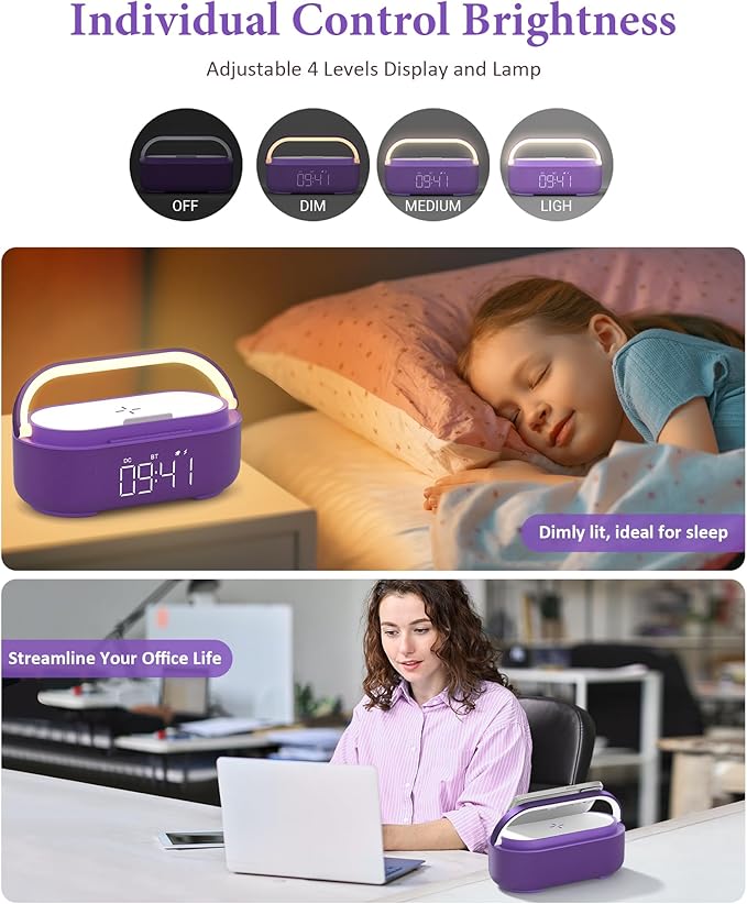 COLSUR 6-in-1 Bluetooth Speaker Alarm Clock - Image 6