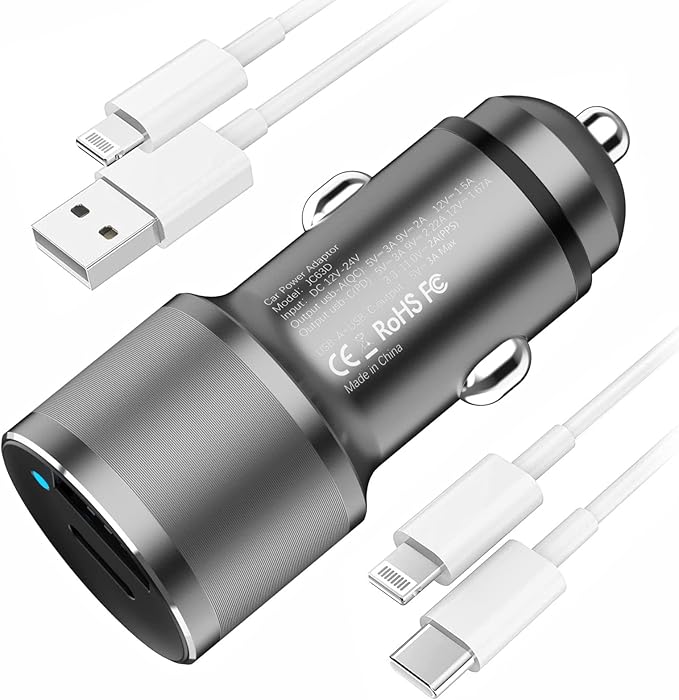 MOCA 38W Fast Car Charger, Dual Port USB C Power Delivery All Metal Lighter PD/ by MOCAAUTOPARTS