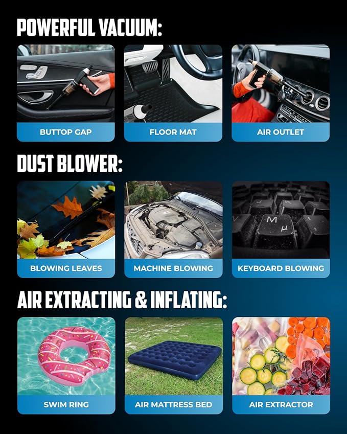 Owleys Portable Car Vacuum Cleaner “CrossClean 2-in-1 Vacuum & Air Blower | - Image 7