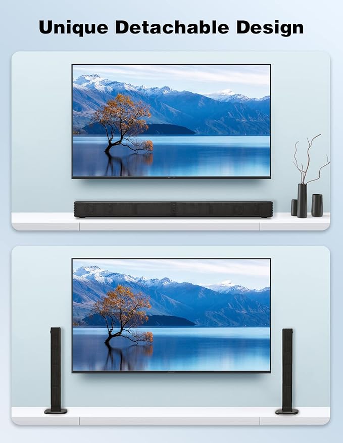 2 in 1 Separable Sound Bar for Smart TV, 2.2 Channel 32Inch Bluetooth 5.0 TV - Image 2