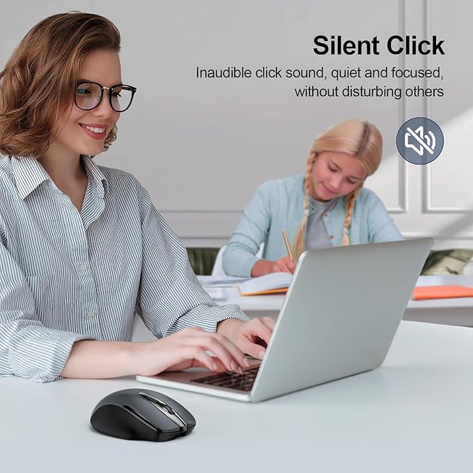 TECKNET Wireless Mouse Rechargeable, 2.4G USB-A Silent Mouse, Quiet Click - Image 5