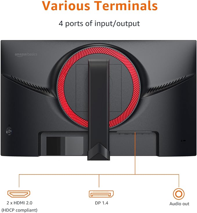 Amazon Basics 24 inch Gaming Monitor, FHD 1080P, VESA Compatible, Adaptive sync - Image 3