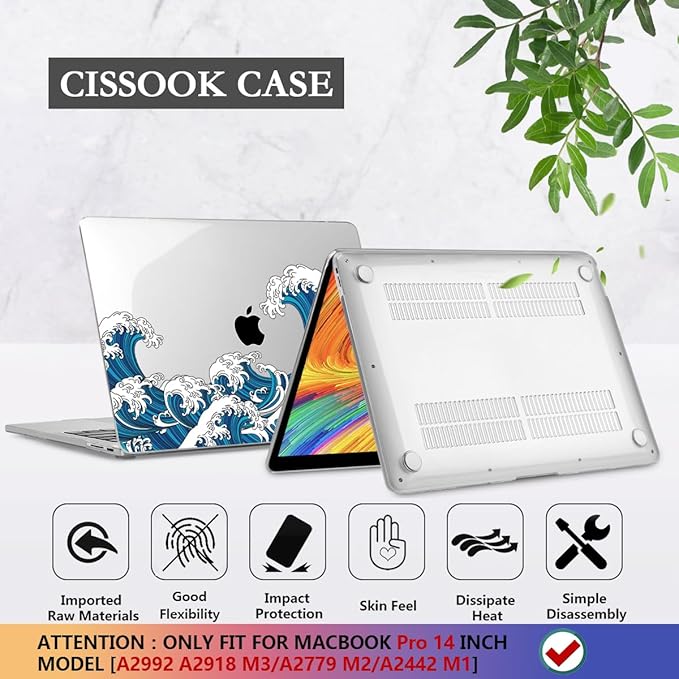 CISSOOK Ocean Case for MacBook Pro 14 inch 2021 2022 2023 2024 Release Model - Image 6