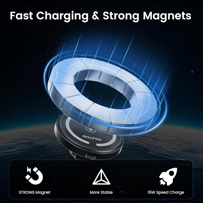 OHLPRO 15W Magsafe Car Mount Charger - Image 7