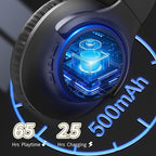 KVIDIO Bluetooth Headphones Over Ear, 65 Hours Playtime Wireless Headphones - Image 3