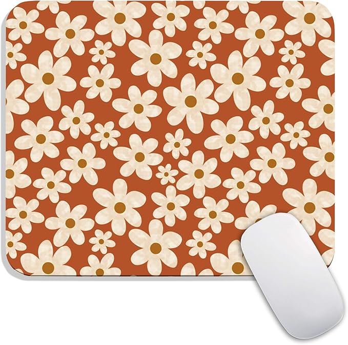 Square Mouse Pad Cute Flowers, Personalized Premium-Textured Custom Mouse Mat by Armanza