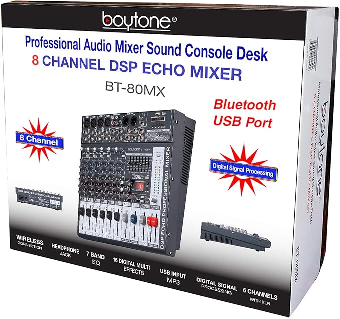 Boytone Dj Mixers 8 Channel Audio Mixer Sound Board - Image 7