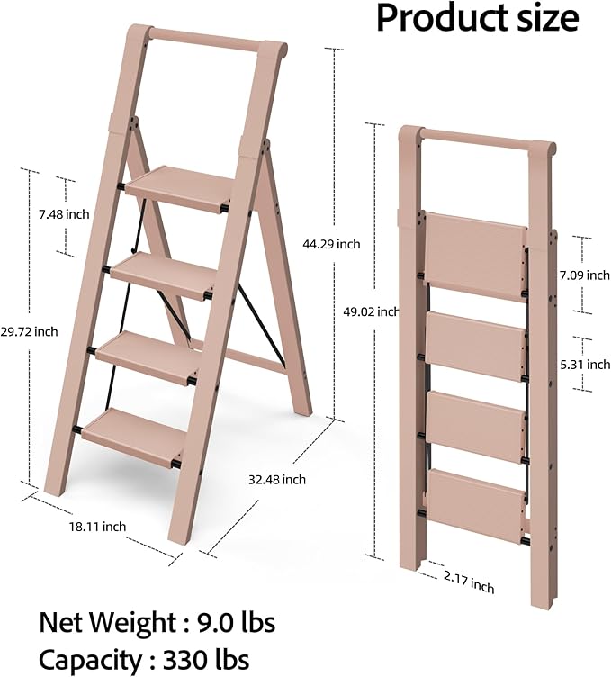 Taranta 4 Step Ladder, Lightweight Aluminum Step Stool - Image 6