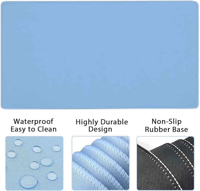 Large Keyboard Mouse Pad Set, Extended Mouse Pad+Keyboard Wrist Rest Support - Image 3