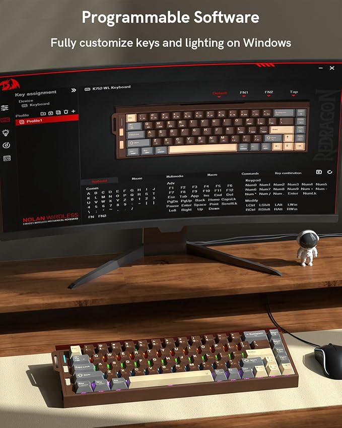 Redragon K752 Wireless Mechanical Keyboard, 60% Gasket Mount Gaming Keyboard - Image 8