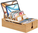 Pezin & Hulin Bamboo Charging Station, Electronic Devices Organizer by Pezin+%26+Hulin