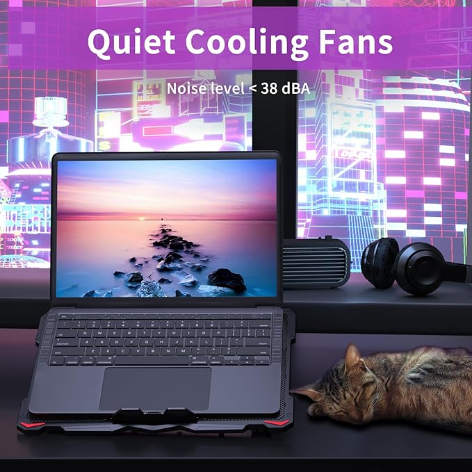 AICHESON Laptop Cooling Pad for 15.6 to 17.3 Inches PC Notebooks, 5 Fans - Image 3