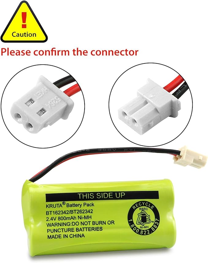Kruta BT166342 BT266342 Battery 2.4V 800mah Replacement Battery Pack Compatible - Image 3