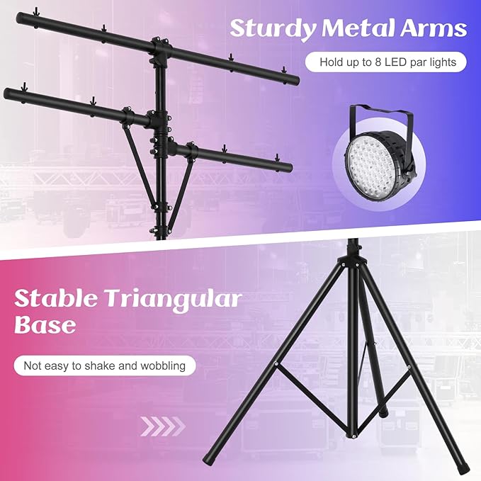 S AFSTAR Pro Audio Tripod, Portable T Bar Lighting Stand w/ 100 LBS Capacity - Image 3