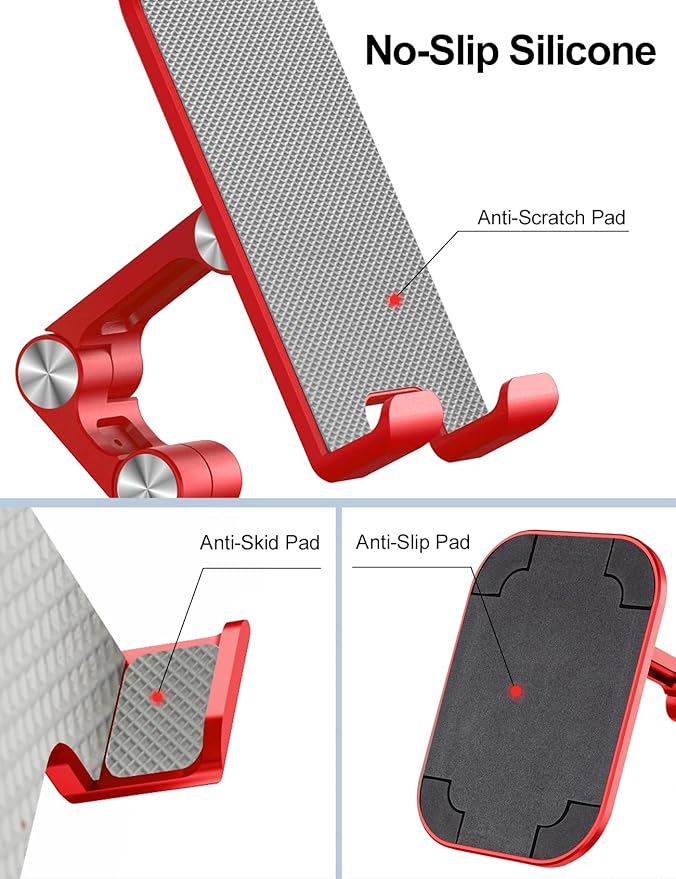 OCYCLONE Phone Stand, Adjustable Height and Angle Foldable Cell Phone Stand - Image 3