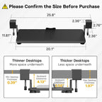BONTEC KMT01-PJ Under Desk Keyboard Tray, Pull-Out Keyboard & Mouse Platform - Image 2