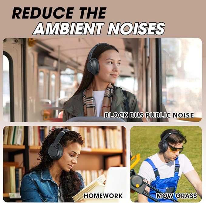 BERIBES Upgraded Hybrid Active Noise Cancelling Headphones - Image 7