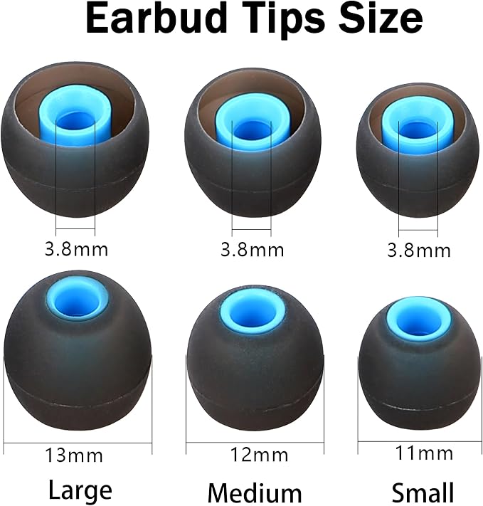 Silicone Earbud Tips Replacement Ear Tips Earbud Covers Fit Most in-Ear Earbuds - Image 2