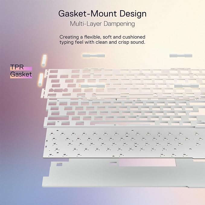 Redragon K673 PRO 75% Wireless Gasket RGB Gaming Keyboard, 3-Modes 81 Keys - Image 5