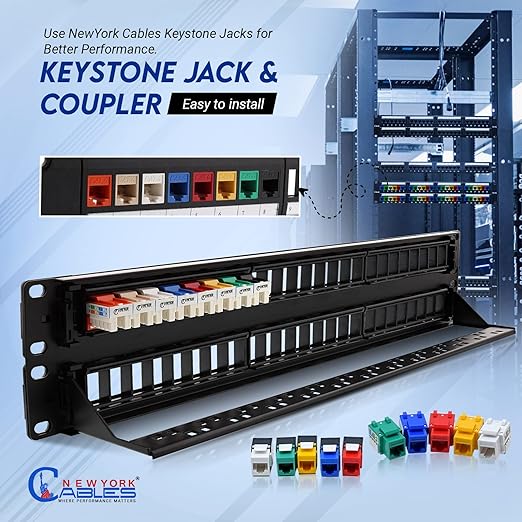 NewYork Cables® Blank Keystone 48 Port Cat6 Patch Panel - Image 5