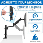 Mount-It! Single Monitor Arm Mount | Desk Stand | Full Motion Height Adjustable - Image 7
