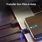 Magnetic Charging Cable 540° Rotation Magnet Phone Charger USB C Cable 3A Fast - Image 3