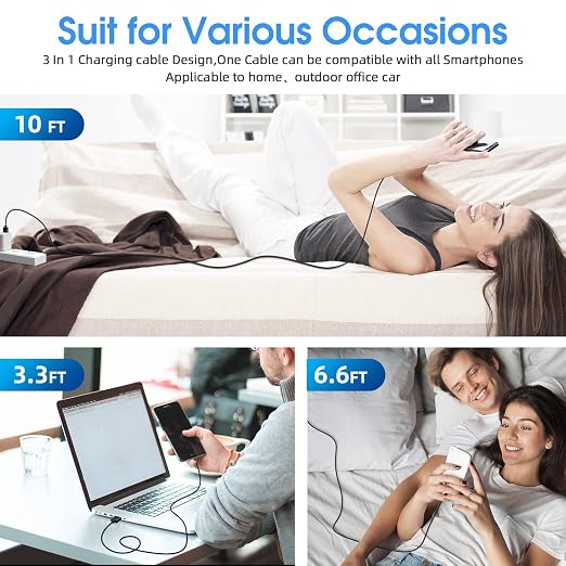 Magnetic Charging Cable, 540° Rotating Magnetic Phone Charger 3 in 1 Magnetic - Image 7