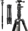 Fotopro 59" Carbon Fiber Travel Tripod, Lightweight Compact Camera Tripod by Fotopro