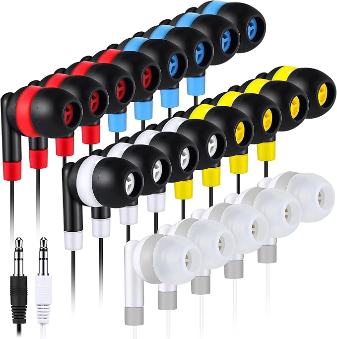 Kanayu 100 Pack Wired Earbuds Bulk by Kanayu