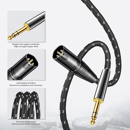 Kumiho XLR Male to 1/4 Inch 6.35mm TRS Stereo Cable Hi-Fi Balanced Bi-Shielded - Image 4