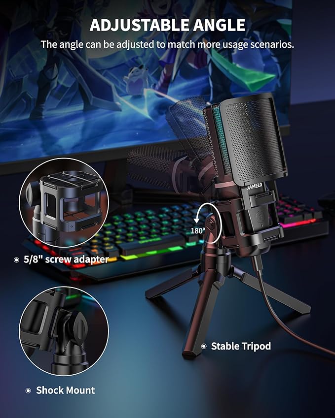 USB Gaming Microphone, Computer Recording Condenser Mic - Image 4