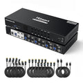 TESmart Quad Monitor HDMI+DP MST KVM Switch 4 Monitors 4 Computers 4K@60Hz by TESmart
