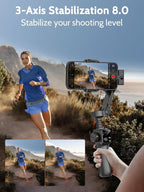 Gimbal Stabilizer for iPhone & Android, 3-Axis Phone Gimbal w/Wireless Lavalier - Image 2