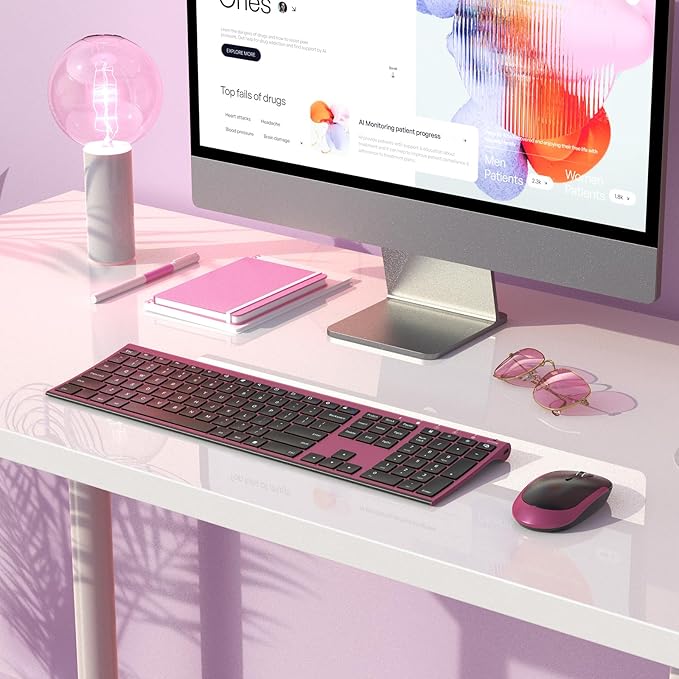 Wireless Keyboard and Mouse, Vssoplor 2.4GHz Rechargeable Compact Quiet - Image 7