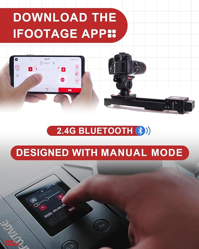IFOOTAGE Mini Motorized Camera Shark Slider Nano N1-B Bundle Version, Aluminum - Image 2
