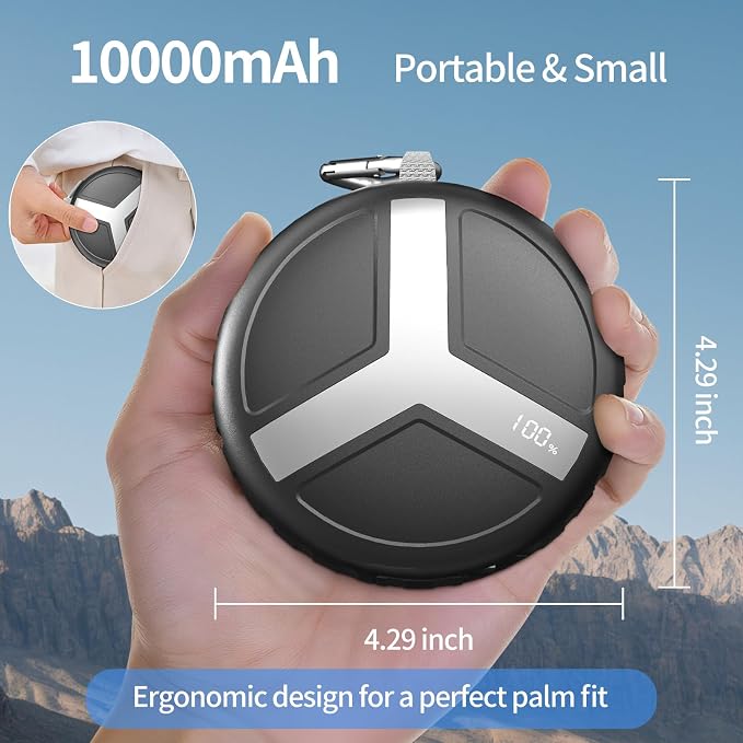 Vivilumens Retractable Power Bank Outdoor Portable 10000mAh Cell Phone Fast - Image 6