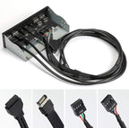 USB2.0 + 3.0 Metal Front, 5.25 inch 19Pin Front Panel Adapter, 4 USB 3.0 Port - Image 6