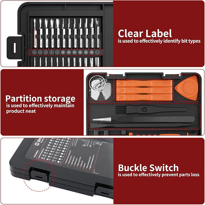 SHARDEN 58 in 1 Small Precision Screwdriver Set Magnetic Mini Screwdriver Set - Image 8