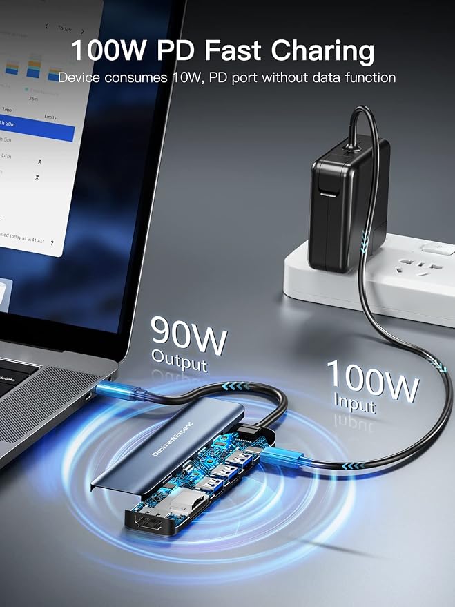 USB C Hub, DockteckExpand 7 in 1 USB-C Multiport Adapter - Image 4