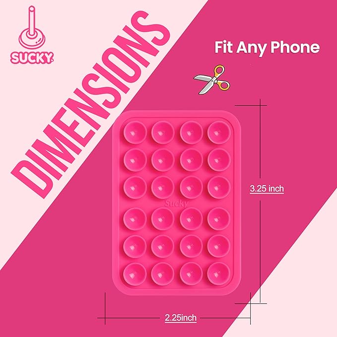 SUCKY Silicone Suction Phone Case Adhesive Octo Cup Buddy Mount - Image 7