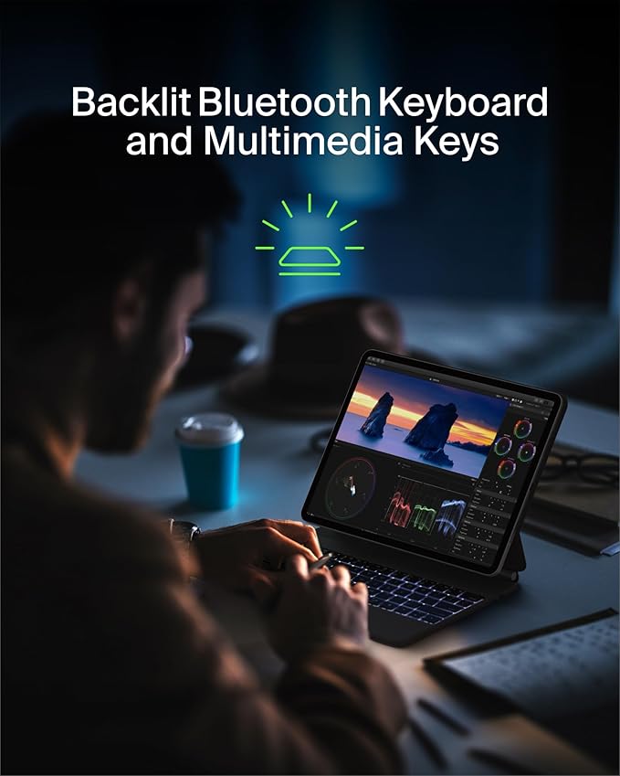 Belkin Pro Keyboard Case w/Magnetic Stand, Backlit Bluetooth Keyboard, Magnetic - Image 5