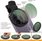 52MM Clip-on Variable ND2-32 Phone Lens Filter Kit, Ultra Slim Multi-Coated - Image 3