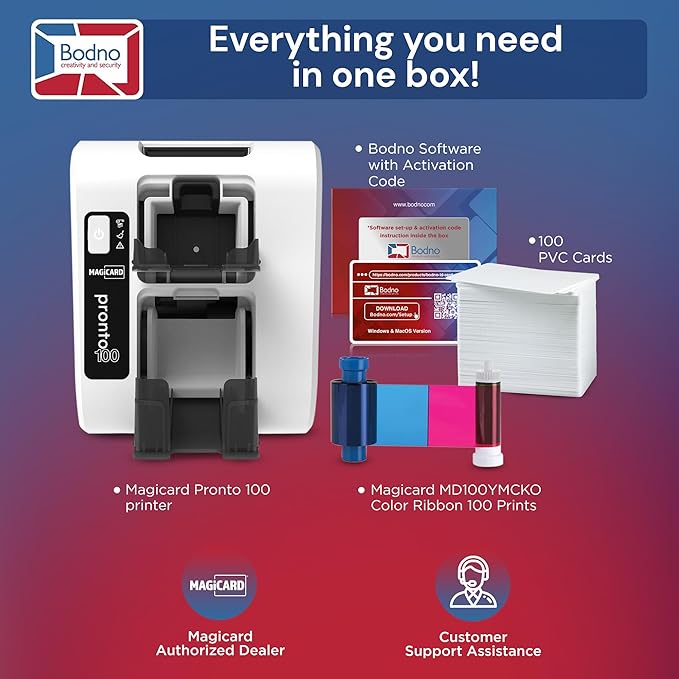 Bodno Magicard Pronto 100 ID Card Printer & Complete Supplies Package ID - Image 2