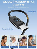 USB Type C Headphone Open Ear Adjustable Over Ear Hook Headset School Kid - Image 5