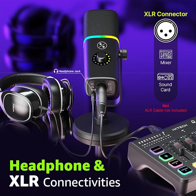 IXTECH Gaming USB Microphone for PC, Noise Cancellation Condenser Mic for - Image 4