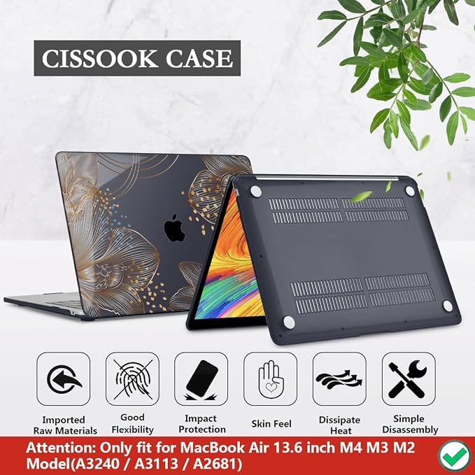 CISSOOK Gorgeous Flower Case for MacBook Air 13.6 inch M4 M3 M2 2025 2024 2022 - Image 6